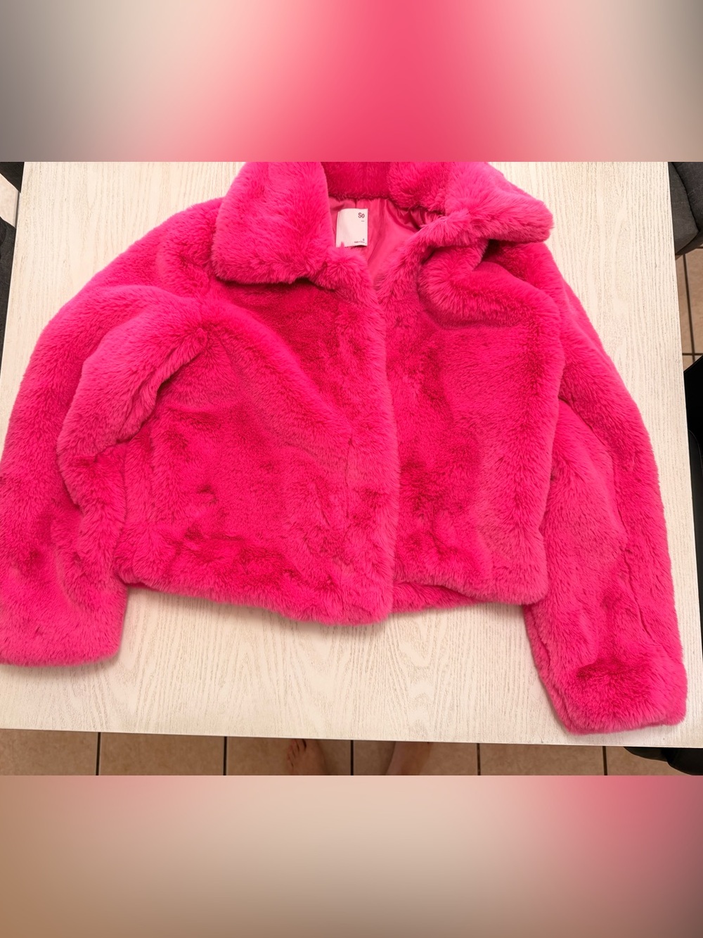 SO Hot Pink Plush Faux Fur Jacket